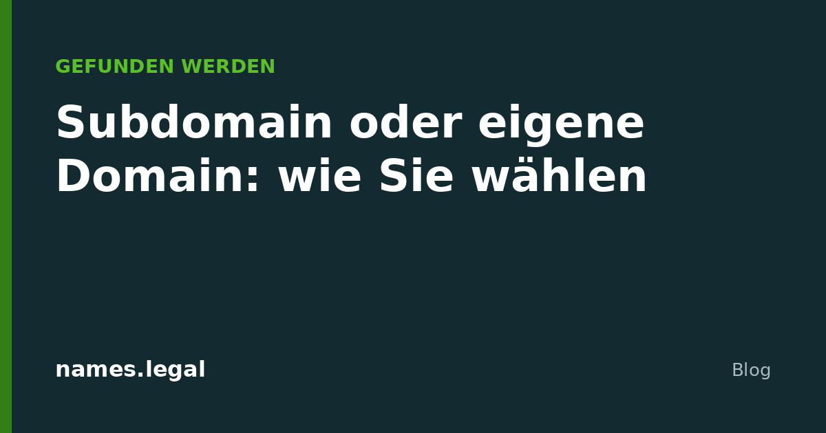 Subdomain or your own domain: how to choose
